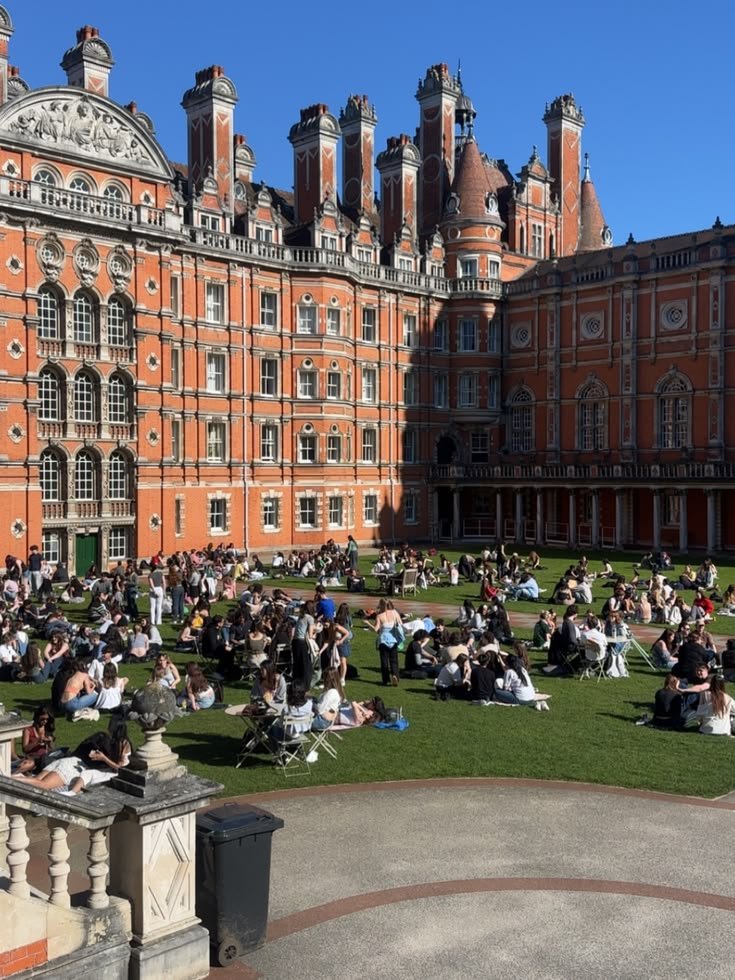 Students at a UK university campus